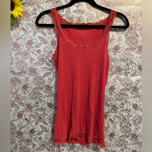 American eagle size medium lace, trim, Cami, pink